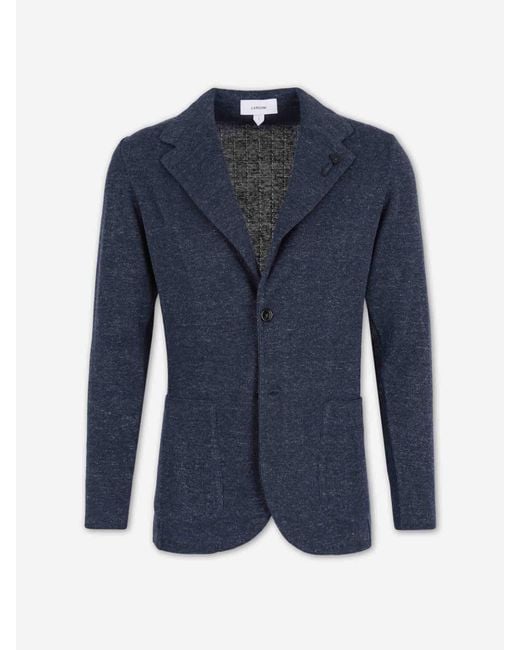 Lardini Blue Blazer Straight Dot for men