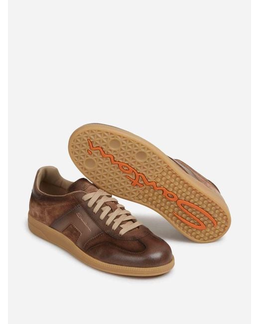Santoni Brown Dbs Oly Sports Shoes for men