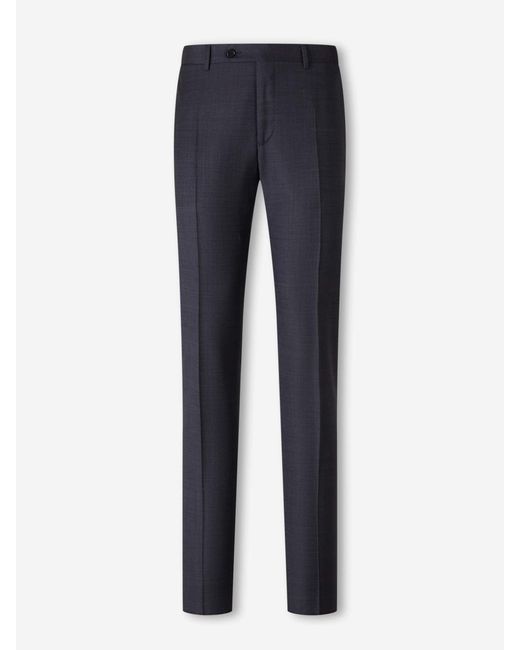 Canali Blue Straight Wool Suit for men