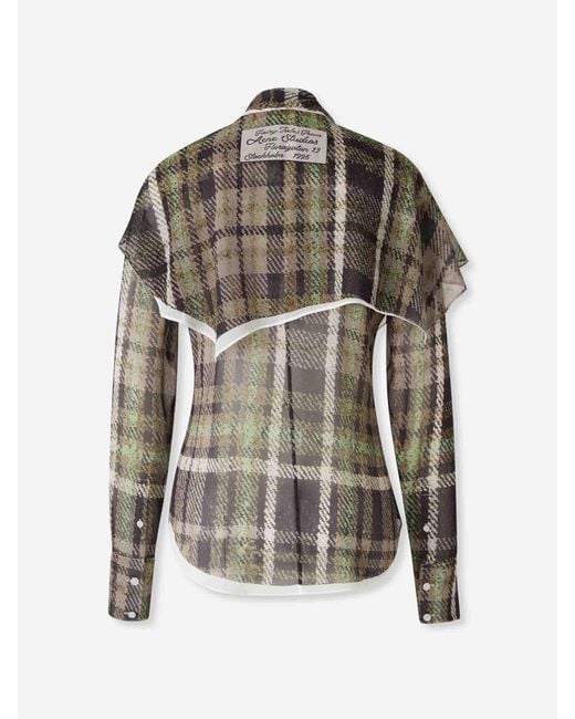Acne Green Printed Silk Blouse