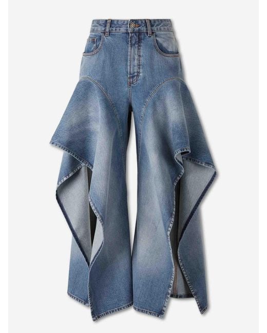 Alaïa Blue Ruffled Jeans