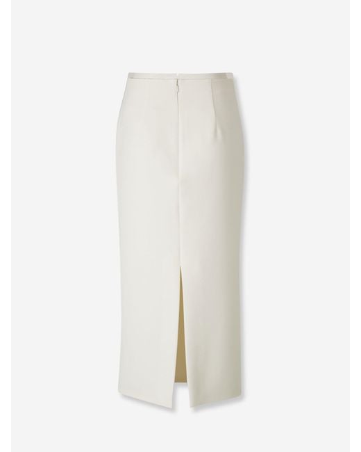Roland Mouret White Midi Pencil Skirt