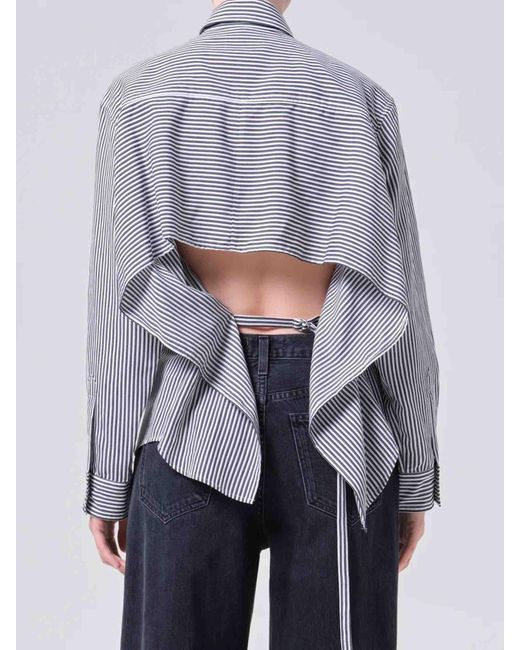 Agolde Gray Theo Striped Shirt