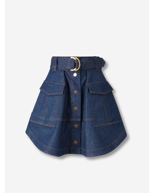 Zimmermann Blue Mini Denim Skirt