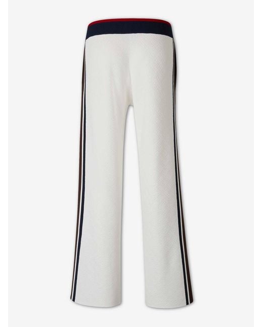 Casablanca White Straight Knit Trousers for men