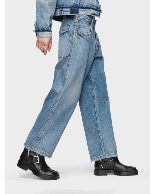 Maison Margiela Blue Cropped Straight Leg Jeans for men