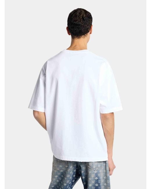 DSquared² White Monogram Short Sleeve T-Shirt for men