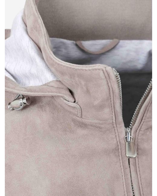 Santa Eulalia Wildlederjacke Mit Kapuze in Gray für Herren