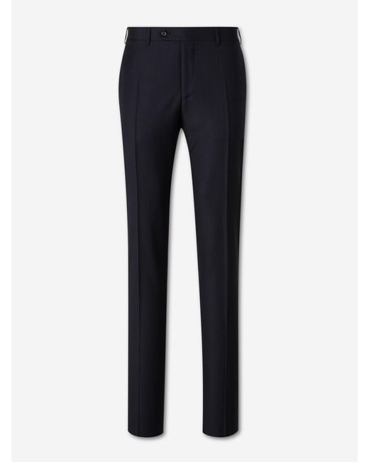 Canali Blue Straight Wool Suit for men