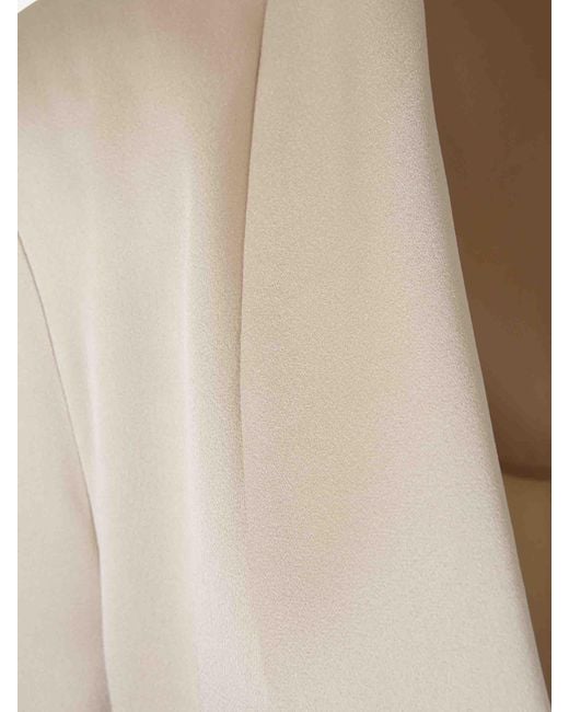 Herno Natural Satin Blazer With Bow