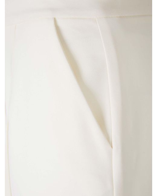 Costarellos White Lurex Georgette Trousers