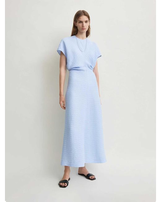 Totême  Blue Short Sleeve Midi Dress