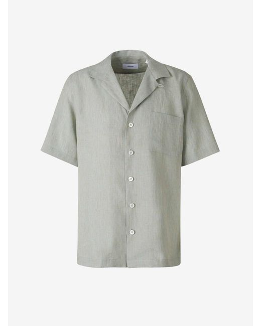 Camisa Lino Lisa di Lardini in Gray da Uomo