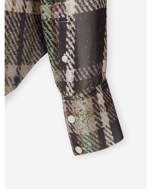 Acne Green Printed Silk Blouse