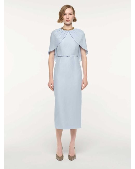 Roland Mouret Blue Midi Cape Dress