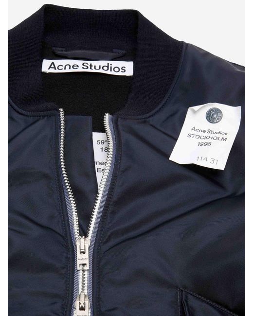 Acne Blue Technical Bomber Jacket for men