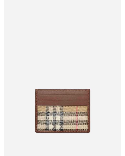 Burberry White Check Card Holder for men