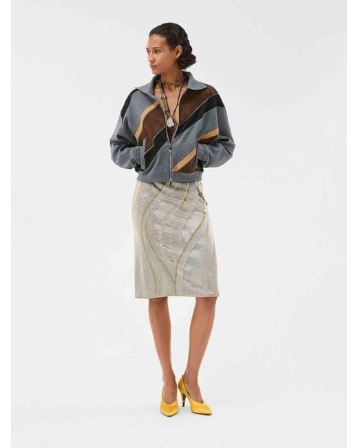 Cardigan En Cuir Patchwork Versace en coloris Black