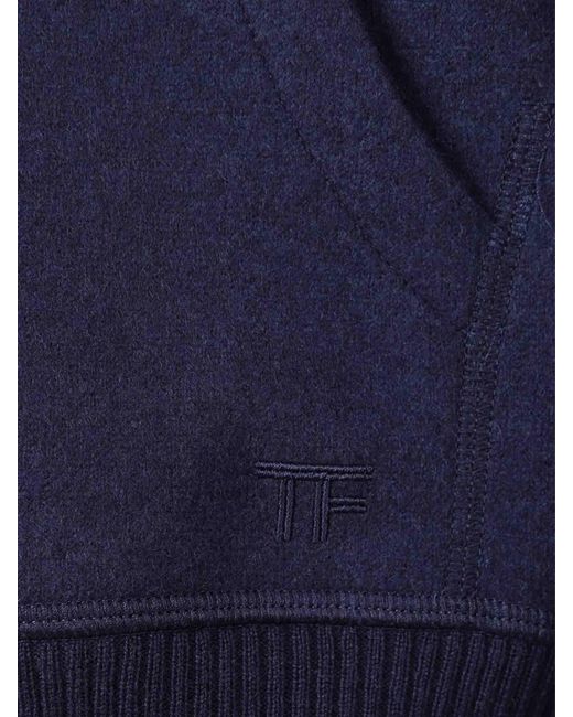 Tom Ford Blue Cashmere Hoodie for men