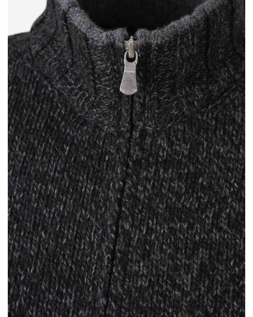 Santa Eulalia Black Wool Zip Cardigan for men
