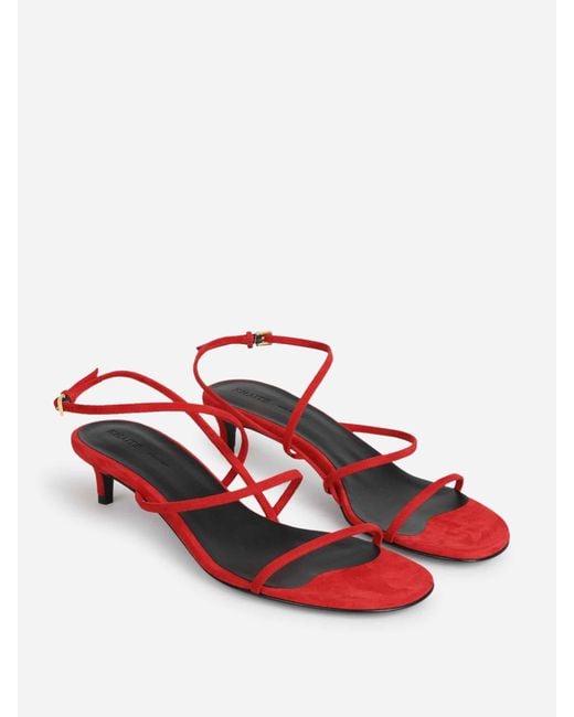 Khaite Red Loop Kitten Sandals