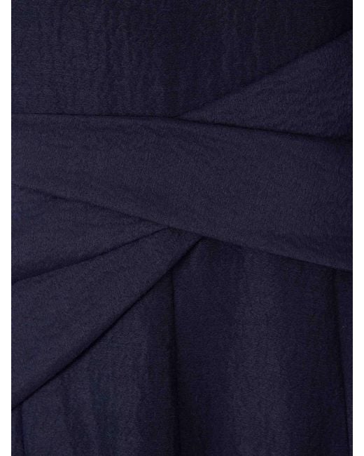 Roland Mouret Blue Draped Midi Dress
