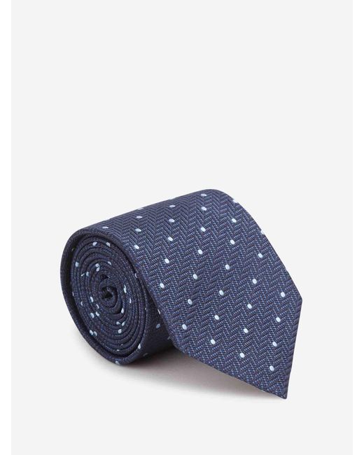 Cravatta A Pois di Brioni in Blue da Uomo