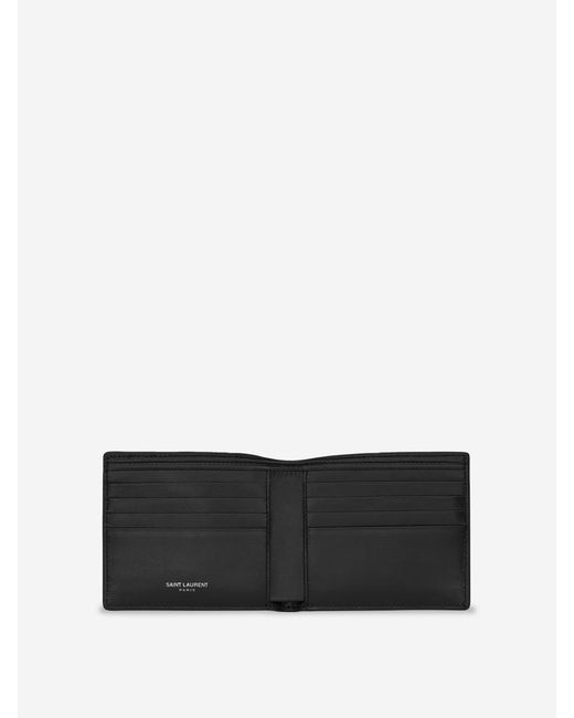 Saint Laurent White Cassandre East/West Wallet for men