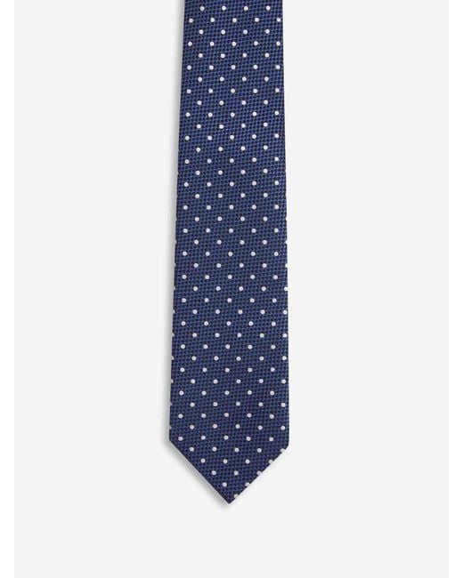 Tom Ford Blue Silk Polka Dot Tie for men