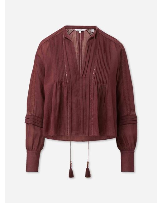 Veronica Beard Red Sawyer Ramie Blouse