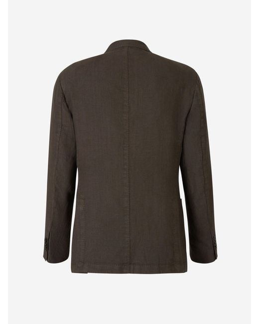Boglioli Gerader Leinenblazer in Gray für Herren