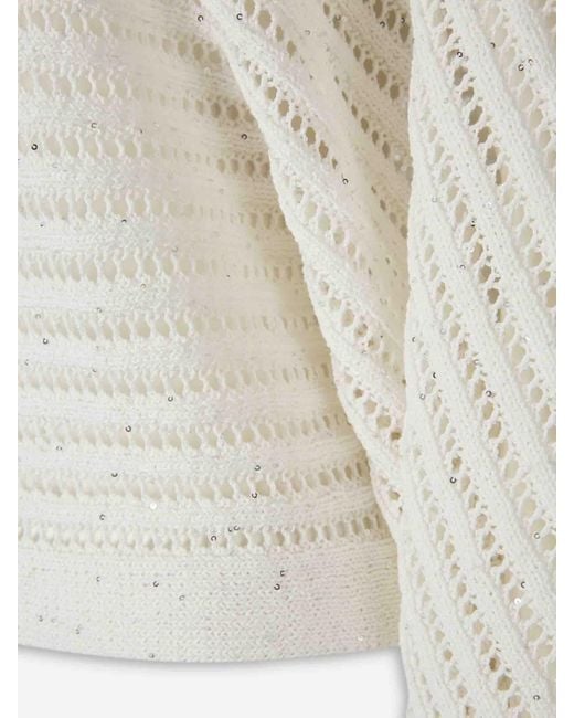 Peserico White Crew Neck Sweater