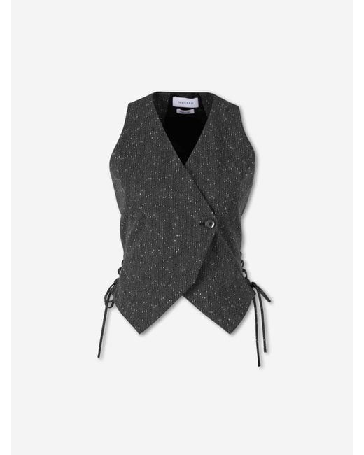 McQueen Black Wool Vest