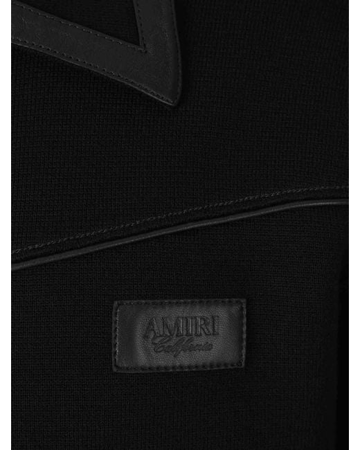 Amiri Black Leather Trim Jacket for men