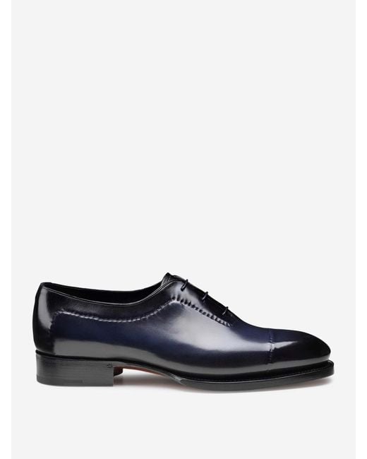 Santoni Blue Zephir Oxford Shoes for men
