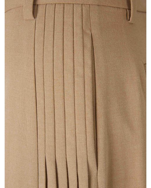 Jonathan Simkhai Natural Wide Pleated Trousers
