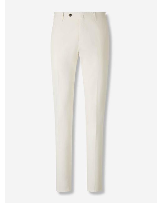 PT Torino Men's White Straight Chino Pants