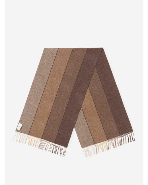 Santa Eulalia Brown Wool Striped Scarf for men