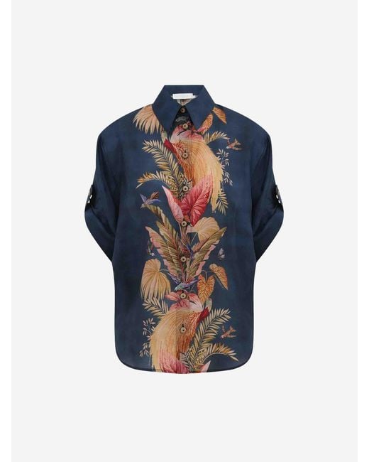 Zimmermann Blue Lockere Bluse „Ascendion“
