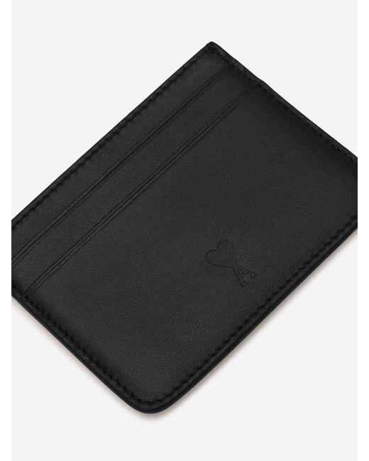 AMI White Plain Card Holder for men