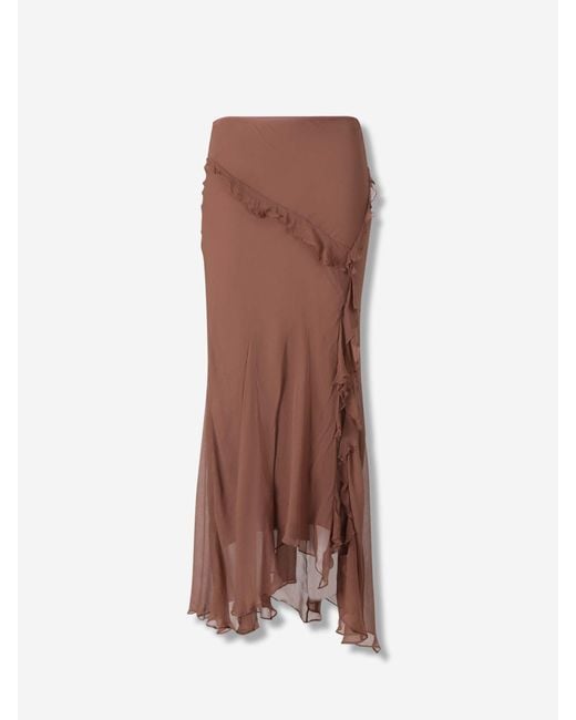 Falda Maxi Volantes Staud de color Brown