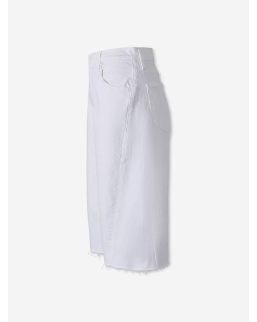 Mother White Straight Bermuda Shorts