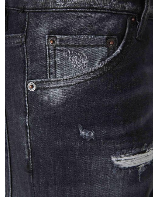 DSquared² Blue Straight Cotton Jeans Denim Dark for men