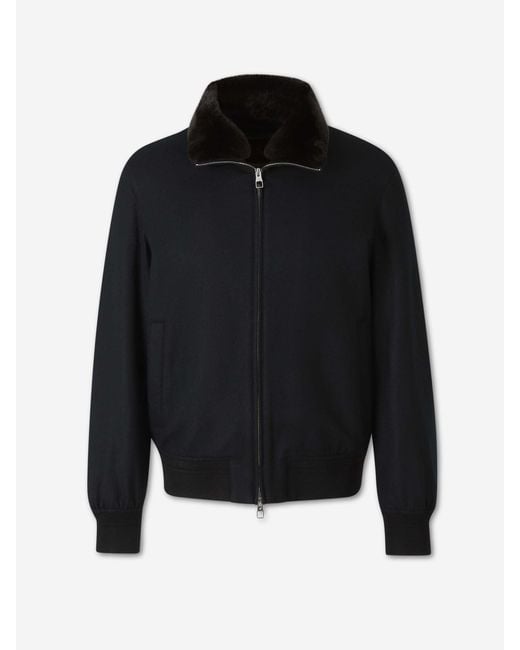 Montecore Black Jacket With Fur Collar for men