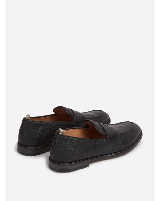 Officine Creative Black Opera Leather Loafers for men