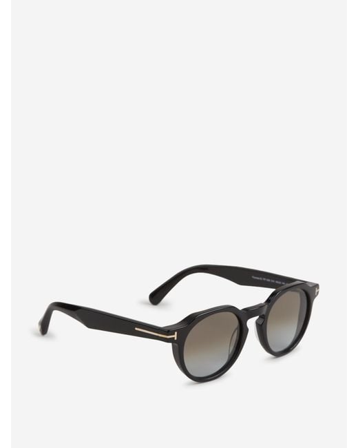 Tom Ford Black Round Sunglasses for men