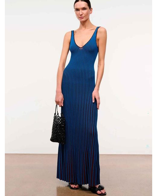 Staud Blue Claretta Knit Dress