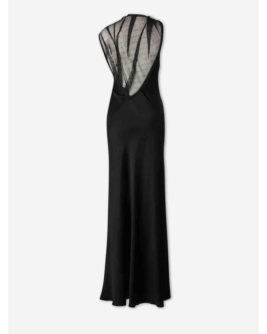 Victoria Beckham Black Maxi Mesh Dress