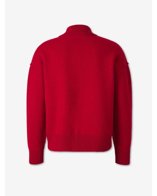 AMI Red Polo Neck Sweater for men