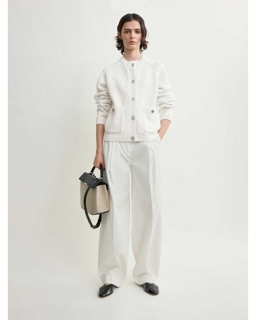 Totême White Chunky Knit Cardigan